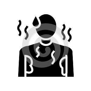 sweat perspiration human glyph icon vector illustration