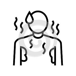 sweat perspiration human line icon vector illustration
