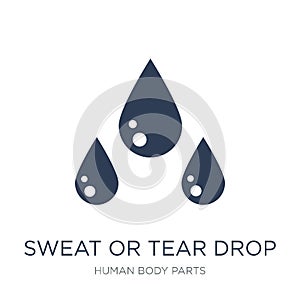 Sweat or tear drop icon. Trendy flat vector Sweat or tear drop i