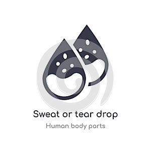 sweat or tear drop outline icon. isolated line vector illustration from human body parts collection. editable thin stroke sweat or