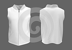 Sweater vest mockup in front, and back views