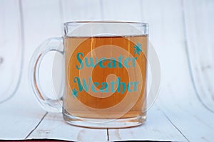 Sweater Weather Clear Glass Mug