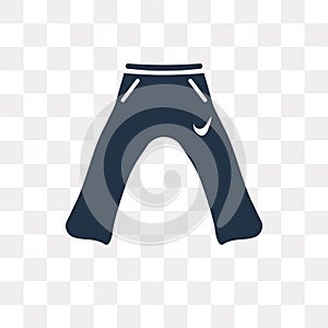 Sweatpants vector icon isolated on transparent background, Sweat