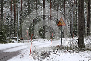 Sweden biathlon road sign skiroad skisign