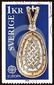 SWEDEN - CIRCA 1976: A stamp printed in Sweden shows a Lapp Spoon, circa 1976.