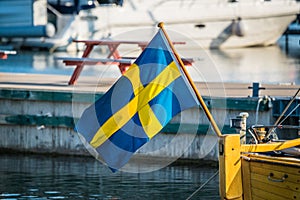Sweden flag on a boat