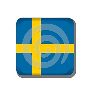 Sweden flag  button icon isolated on white background