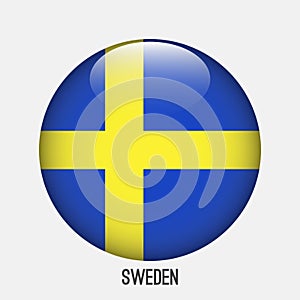 Sweden flag in circle shape.