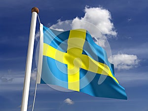 Sweden flag (with clipping path)