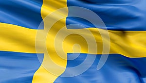 Sweden flag with folds