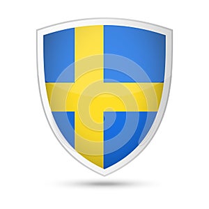 Sweden Flag Vector Shield Icon
