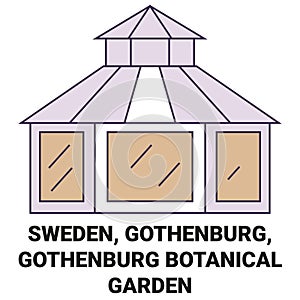 Sweden, Gothenburg, Gothenburg Botanical Garden travel landmark vector illustration
