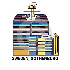 Sweden, Gothenburg, travel landmark vector illustration