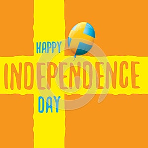 Sweden indepedence day celebration banner or poster with greeting text and balloons in sky. vector swedish greeting card