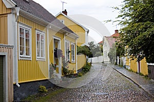 Sweden Kalmar Street with hist