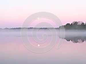 Sweden, lake, pink