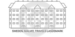 Sweden, Malmo, Travels Landsmark travel landmark vector illustration