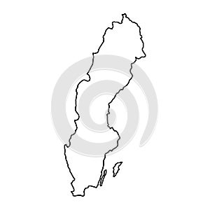 Sweden map of black contour curves illustration