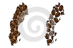 Sweden -  map of coffee bean photo