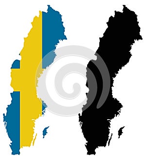 Sweden map and flag - Scandinavian country in Northern Europe