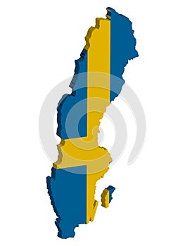 Sweden Map flag Vector 3D illustration eps 10