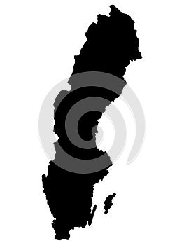 Sweden Map Silhouette Vector illustration eps 10