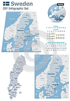 Sweden maps with markers