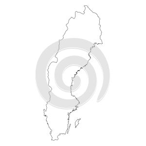 Sweden Outlline Map.