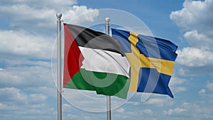 Sweden and Palestine flags