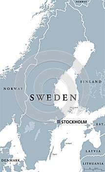 Sweden political map photo