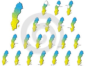 Sweden provinces maps