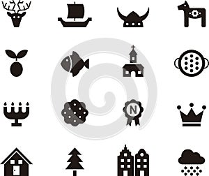 Sweden related glyph web icons