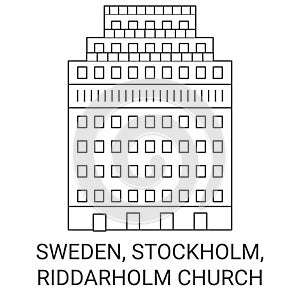 Sweden, Stockholm, Riddarholm Church travel landmark vector illustration