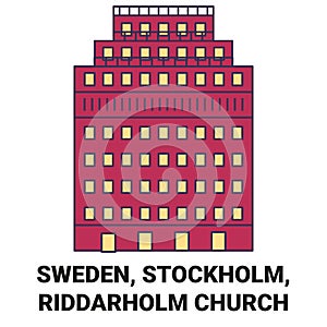 Sweden, Stockholm, Riddarholm Church travel landmark vector illustration