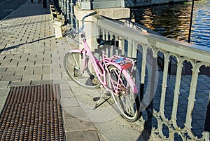 Sweden, Stockholm rose retro-bycicle