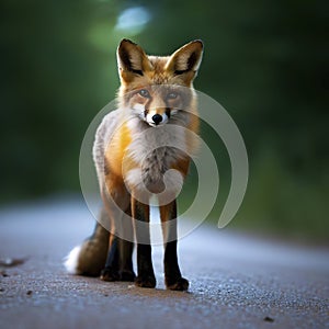 Sweden, Uppland, Lidingo, Fox standing on road