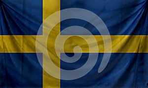 Sweden Wave Flag Close Up