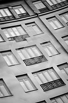 Swedish beautiful buildings in black and white.