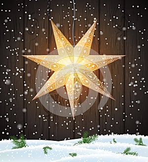 Swedish Christmas star, seasonal shining window decoration