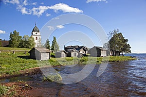 Church in the city of Rattvik on the shore of Lake Siljan. Sweden photo