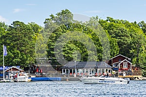 Swedish Coast Guard high speed boat enforcing speed limit