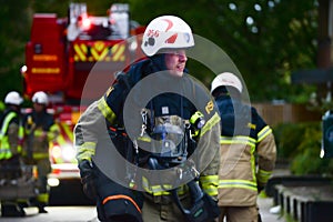 Swedish firefighters on scene