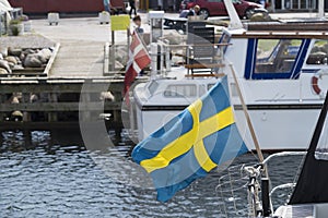 Swedish flag on boat