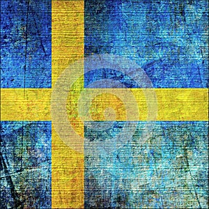 Swedish Flag In Grunge Style