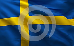Swedish Flag, Sweden Colors 3D Render