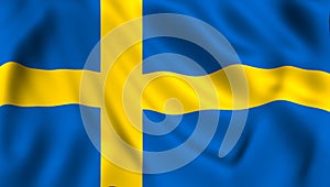 swedish flag waving in the wind symbol of sweden