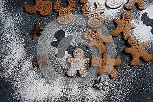 Swedish ginger biscuit shaped in funny form of thins cookies with cinnamon and cloves.