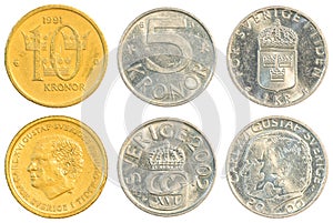 Swedish krona coins collection set