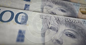 Swedish Krone money banknote surface loop animation