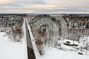 Swedish landscape in winter season